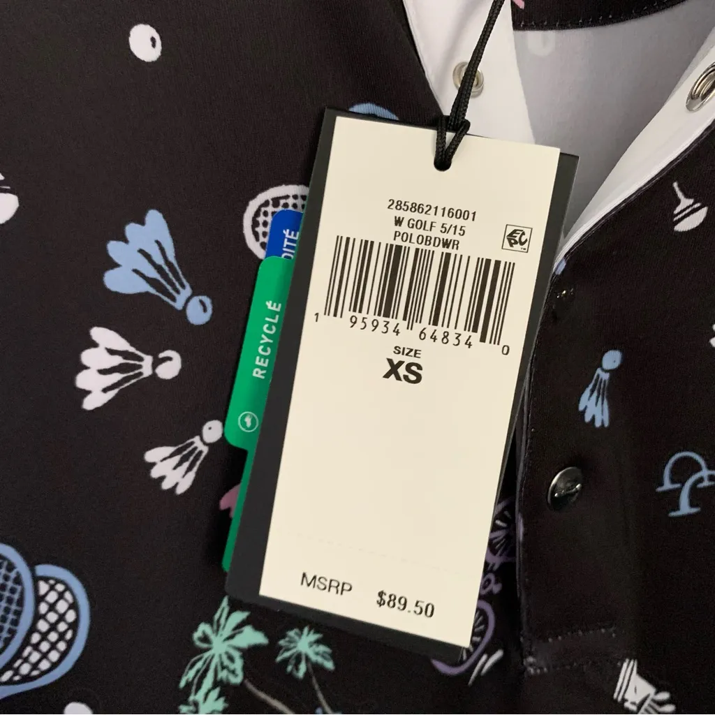 RLX Ralph Lauren XS NEW Black Polo Top Sleeveless Snap Button Racquet Tennis - Image 6