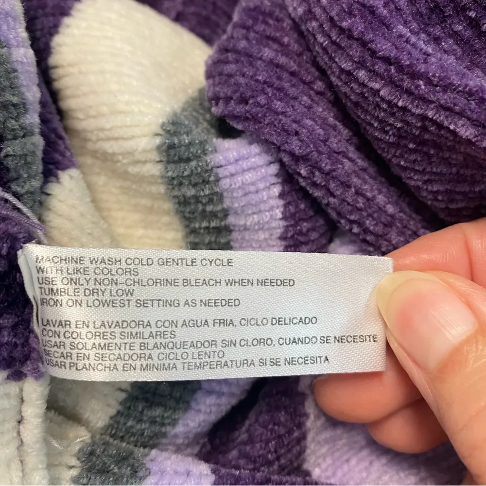 Carolyn Taylor Purple Striped Crew Neck Sweater - Image 5