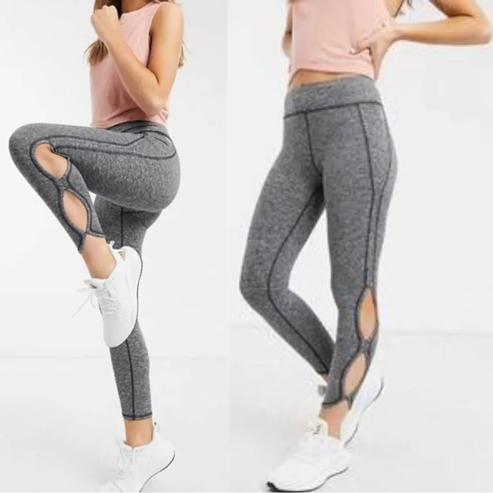 Free People Movement High Rise Infinity Symbol Cutout Leggings Charcoal Black XS - Image 5