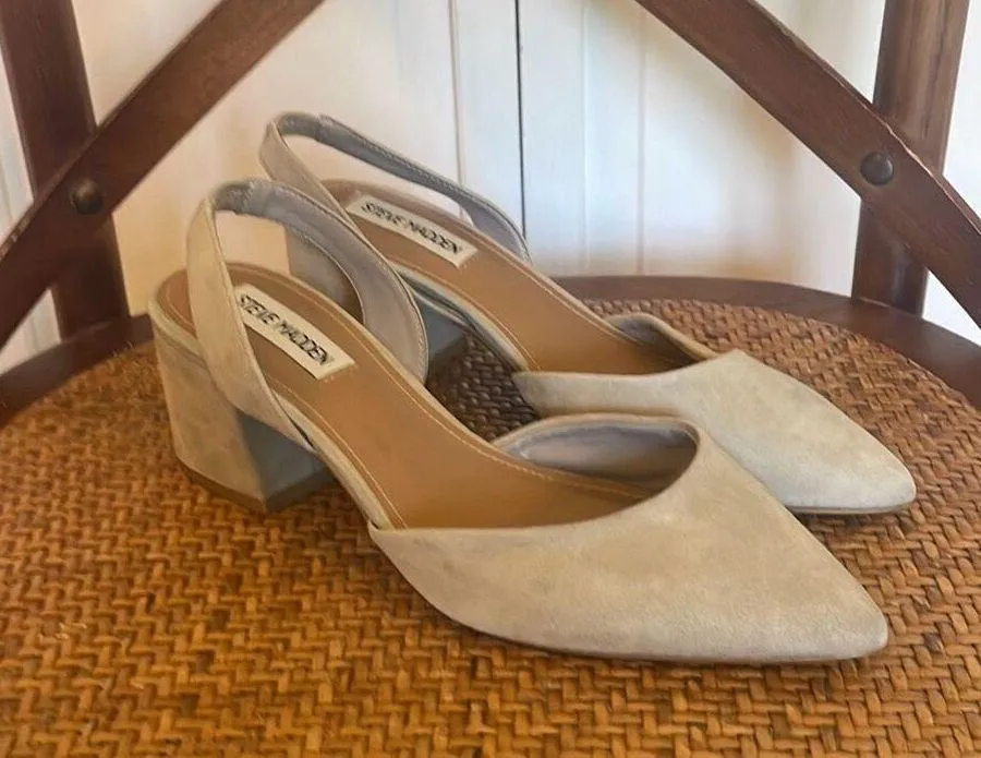 Steve Madden Grey Suede Day sling back pumps 6 - Image 2