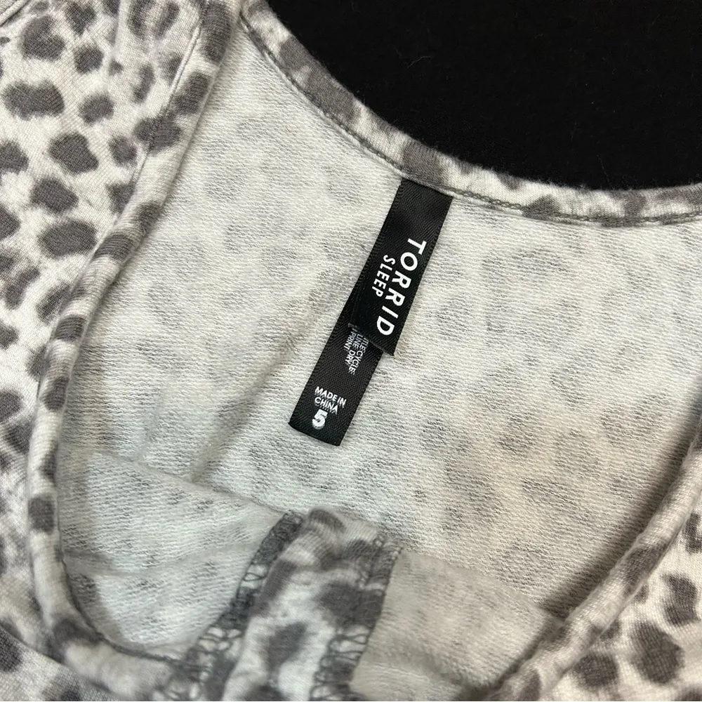 Torrid Sleep Micro Modal Terry Leopard Grey Jumpsuit - 5X - Image 5