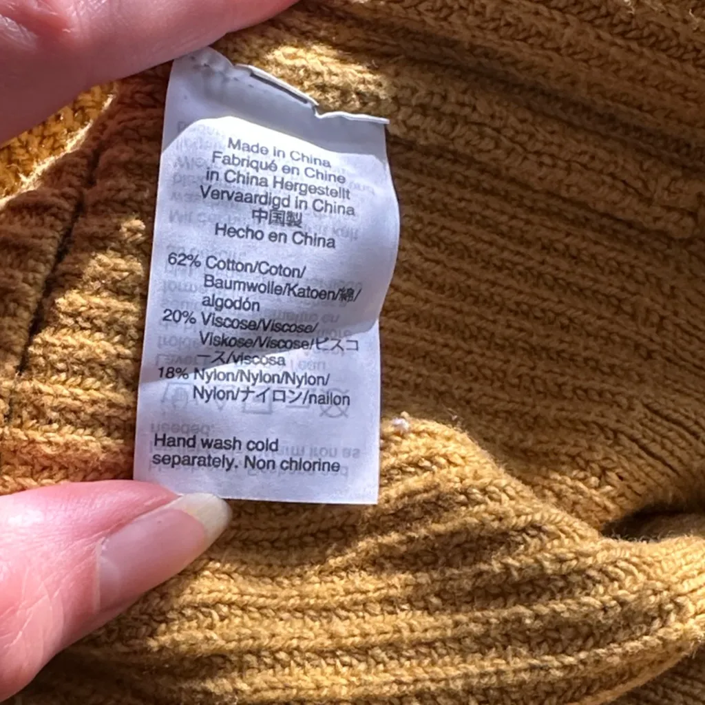 Madewell Patch Pocket Mustard Yellow Sweater XS - Image 10