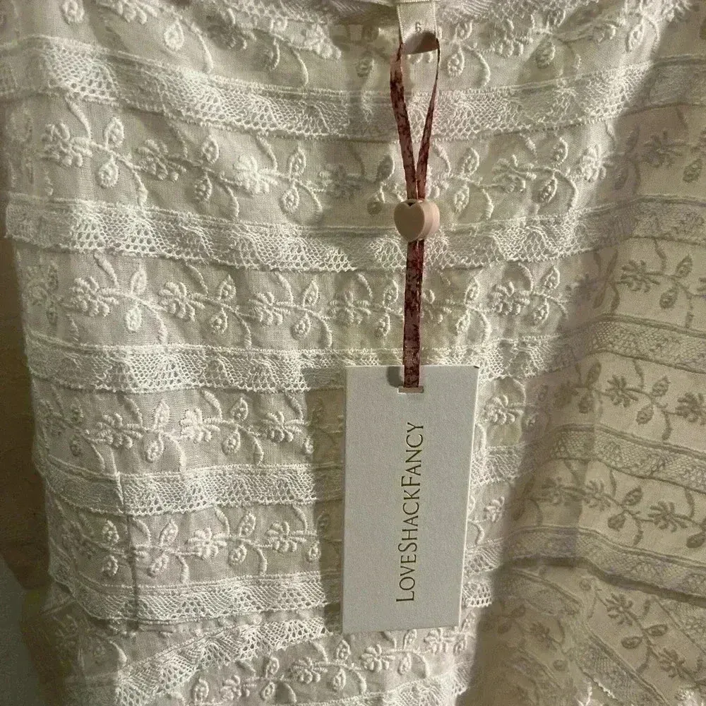 NWT LOVESHACKFANCY Drella Mini Graduation Bridal Dress Ivory 6 - Image 4