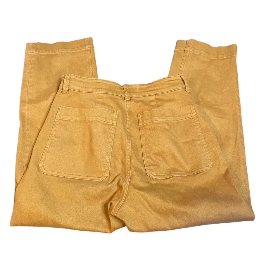 Everlane Cropped Straight Short Leg Pants Mustard Yellow Size 2 Extra Small - Image 6