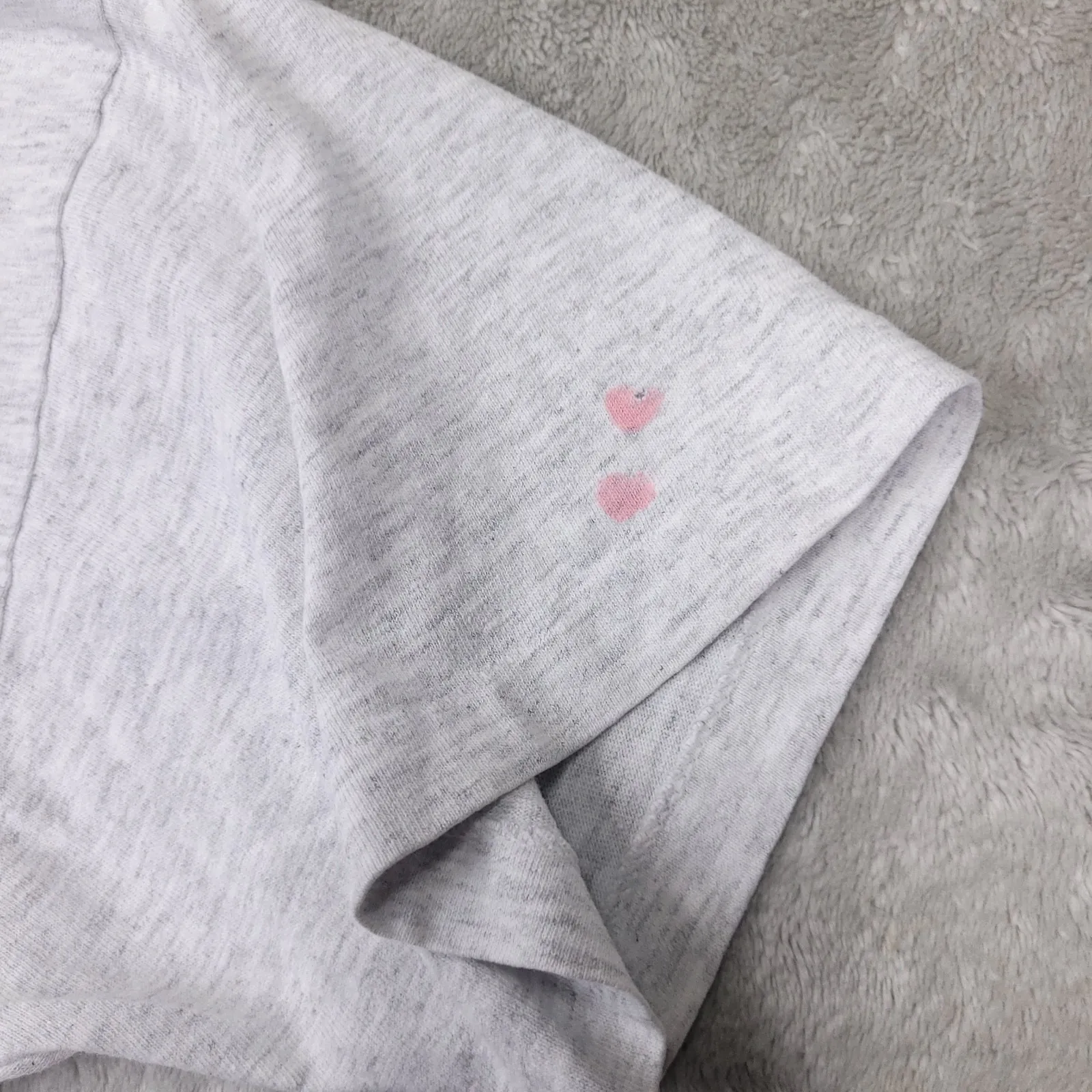 Vintage 80s Heather Grey Heart Bunny T Shirt Single Stitch USA Made size Large Gray - Image 5