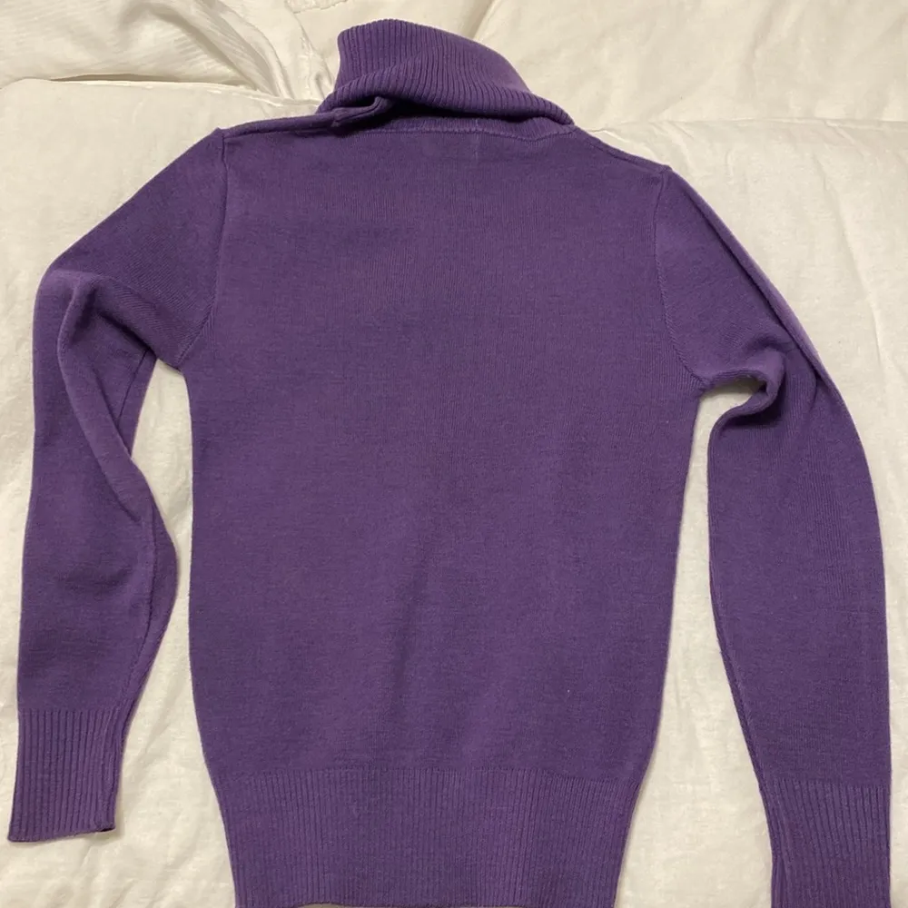 Purple vintage wool turtleneck sweater - Image 3