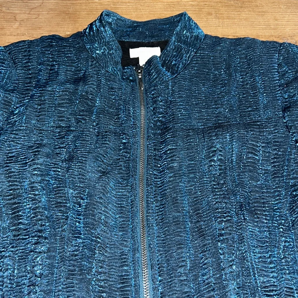 Woman’s Chico Elegant Teal Women's Lightweight Jacket Size 0 - Image 4