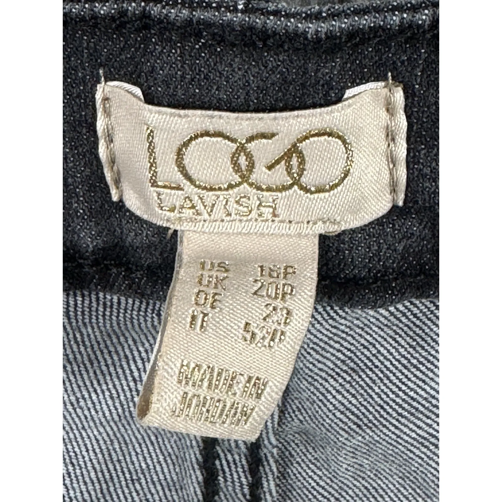 LOGO Lavish Lori‎ Goldstein Boyfriend Jeans Women 16P Denim Patchwork Boho - Image 8