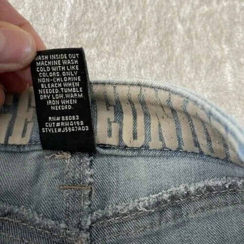 Rewash Distressed Ripped Cut Off Denim Shorts‎ Womens Sz 2 Blue Festival Western - Image 5