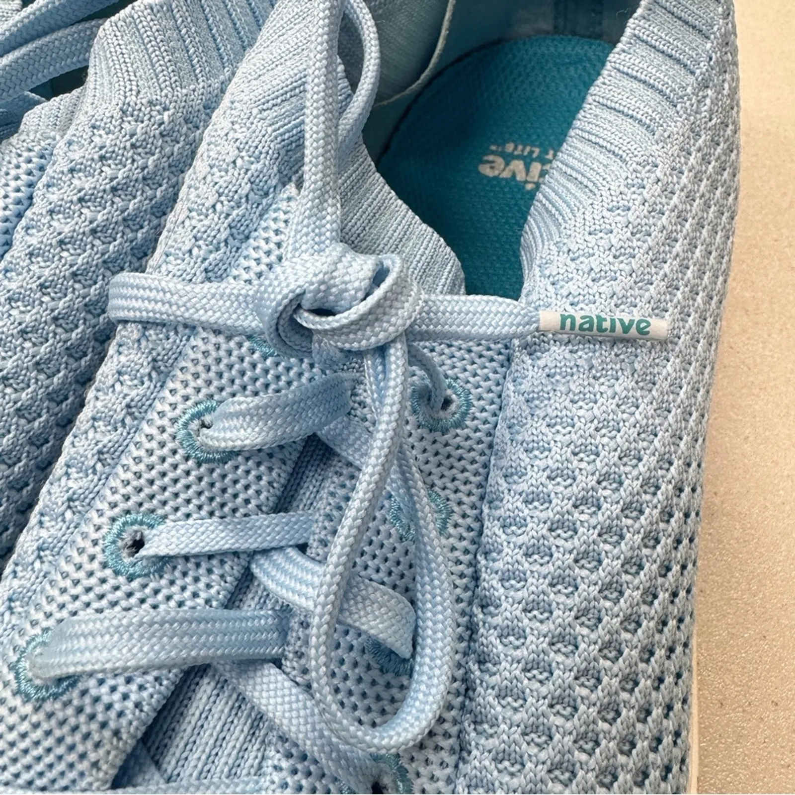 Native Blue Lightknit Lace Up Platform Sneakers Womens 13 Comfort Shoes Casual - Image 5