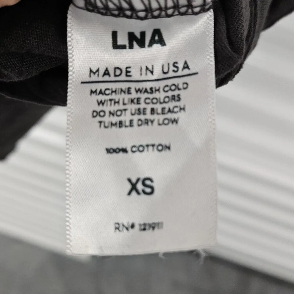 LNA Revolve Twist Neck Cut Out Tank Top Womens Size XS Jersey Washed Black - Image 5