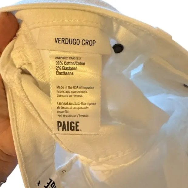Paige Verdugo‎ Crop White Jeans nwot - Image 7