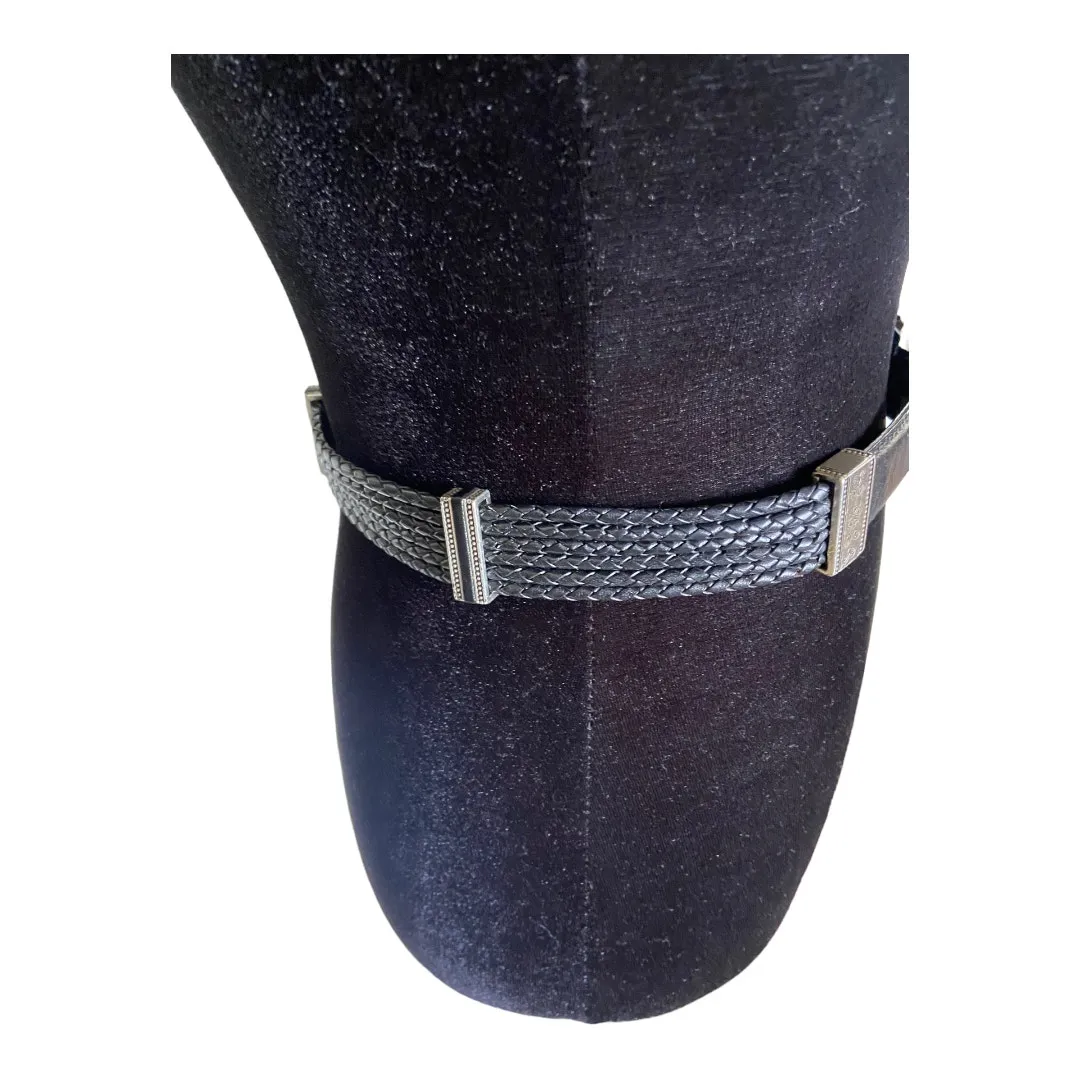 Brighton‎ 30133 Womens Braided Black Silver Belt M 30 Leather - Image 3