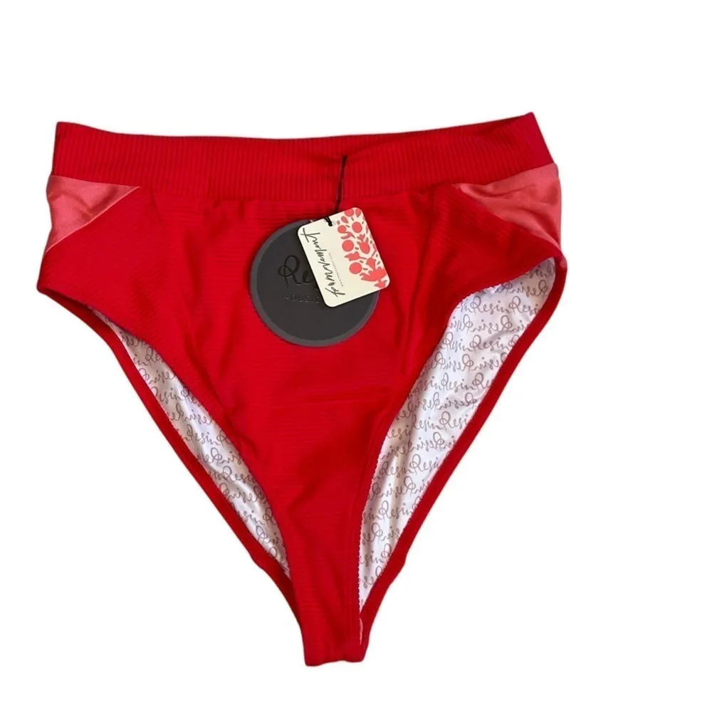 #127 NWT Free People x Resin Obsidian Bottoms inPeach/Red - Image 5