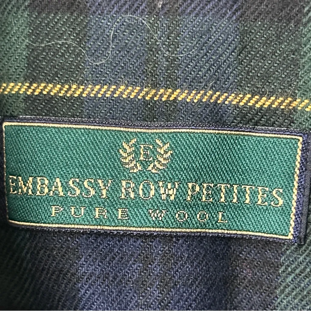 Embassy Row 2P VTG pure wool Plaid Tartan oxford timeless blazer Blue - Image 8