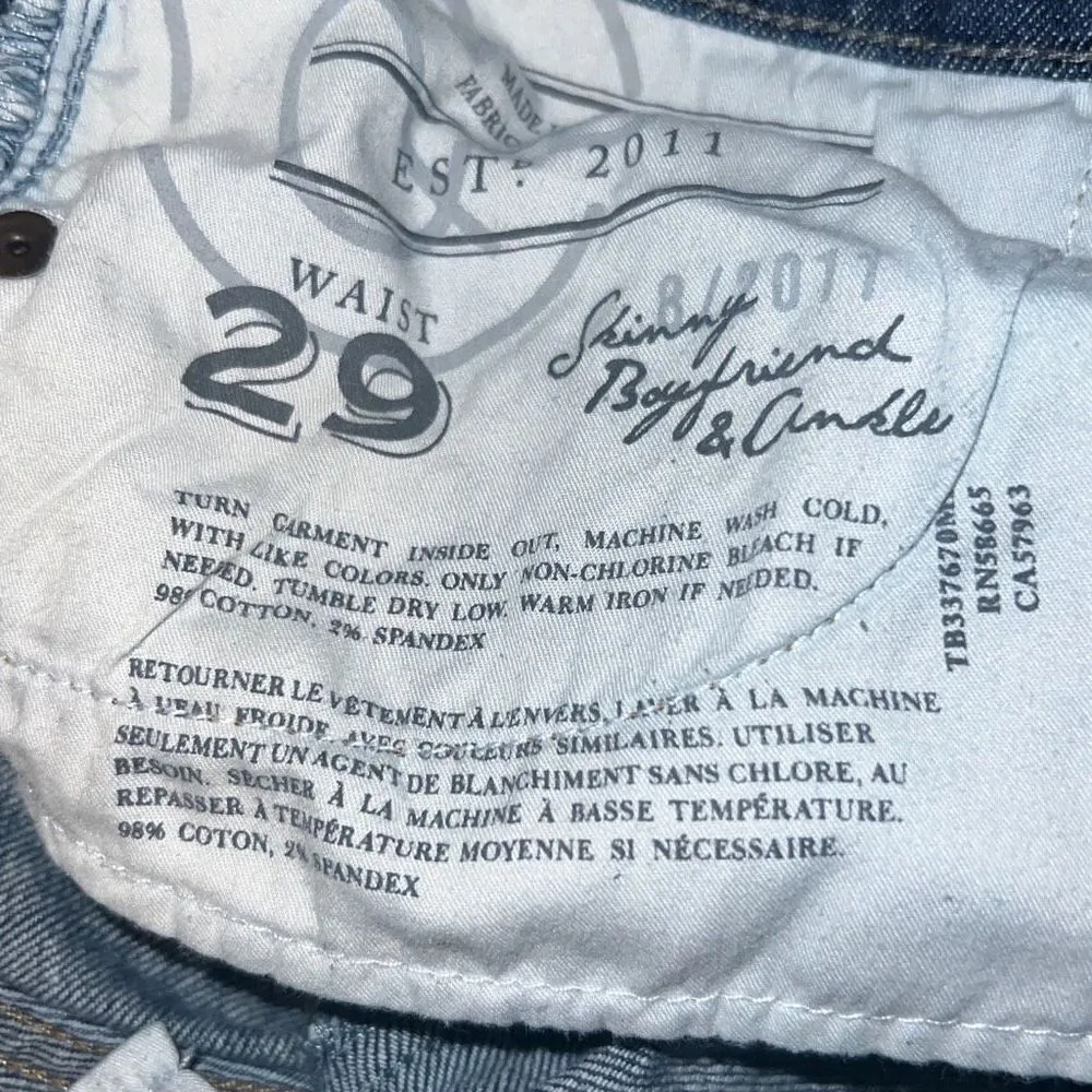 ✨Treasure and bond skinny ankle boyfriend dark wash distressed jeans✨ - Image 6