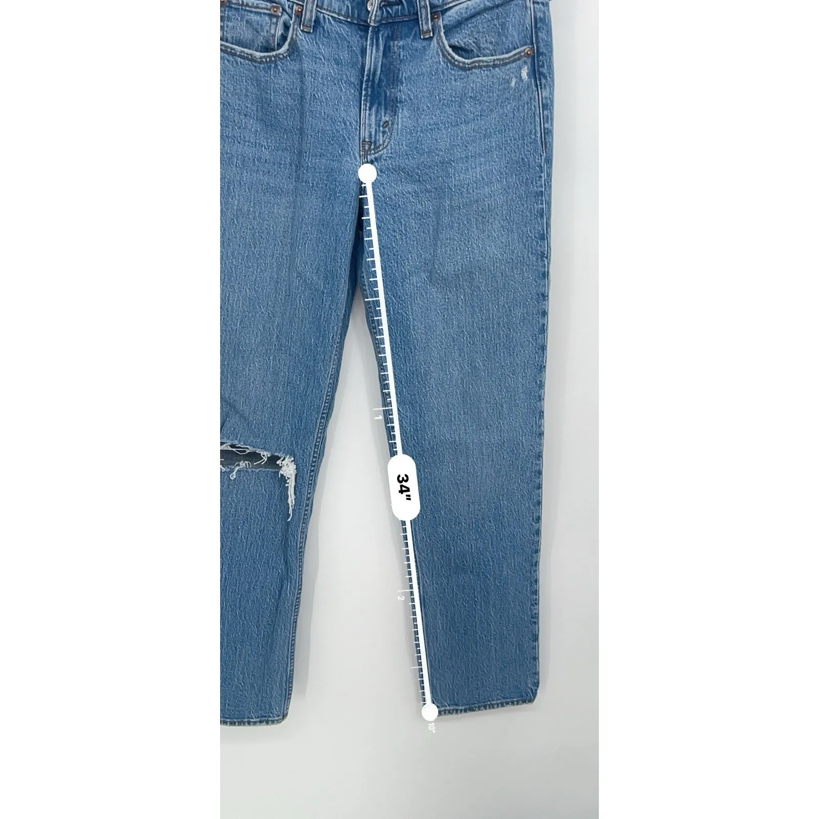 Abercrombie & Fitch 90s Straight Mid Rise Jeans Womens 27/4 Blue Bin9 - Image 6