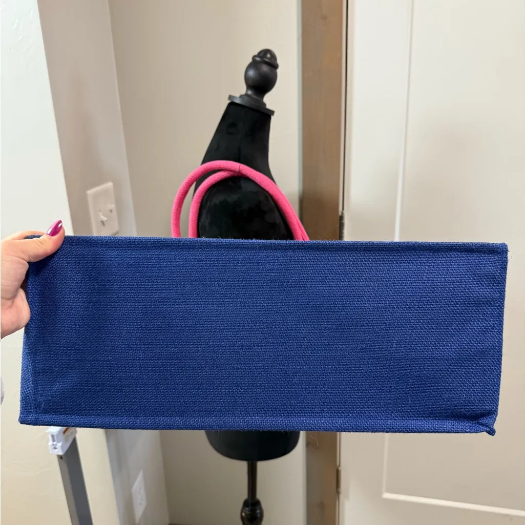 NWT‎ Masters Augusta National Golf Stripe Jute Large Tote Bag Pink Multicolor - Image 6