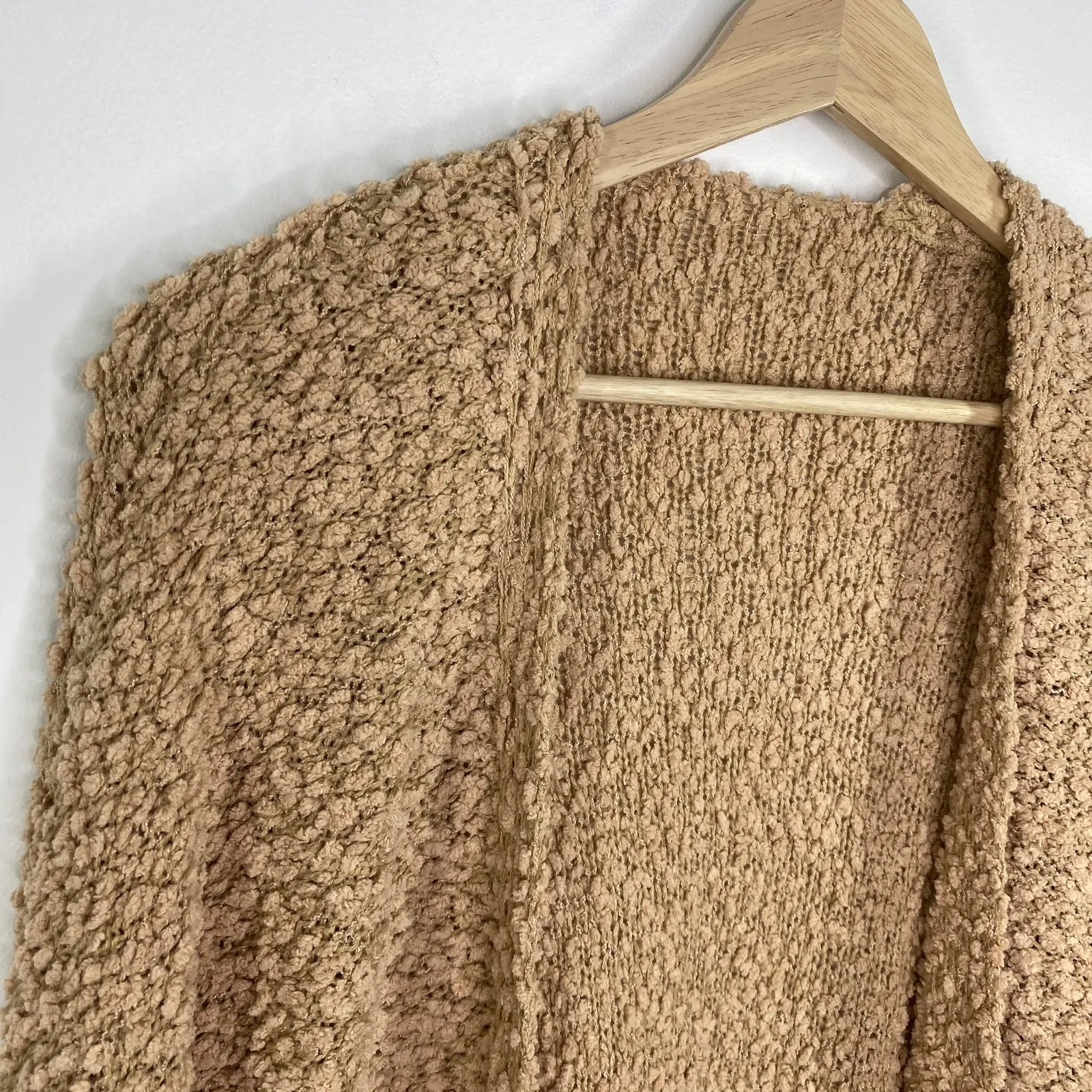 Grey Orange Long Sleeve Open Front Cardigan Sweater Women's Size Medium M Gray - Image 3