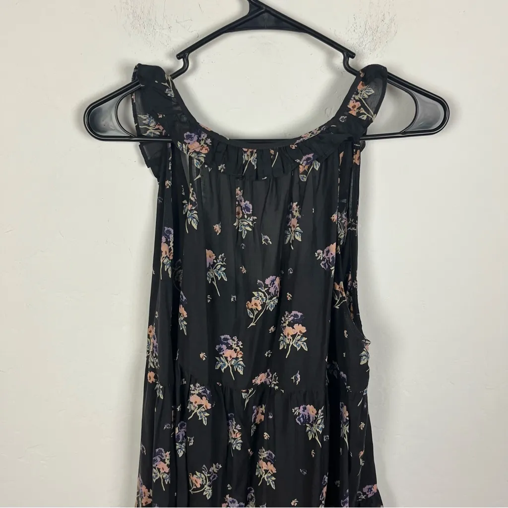 By Anthropologie Flutter Romper Black Size L - Image 7