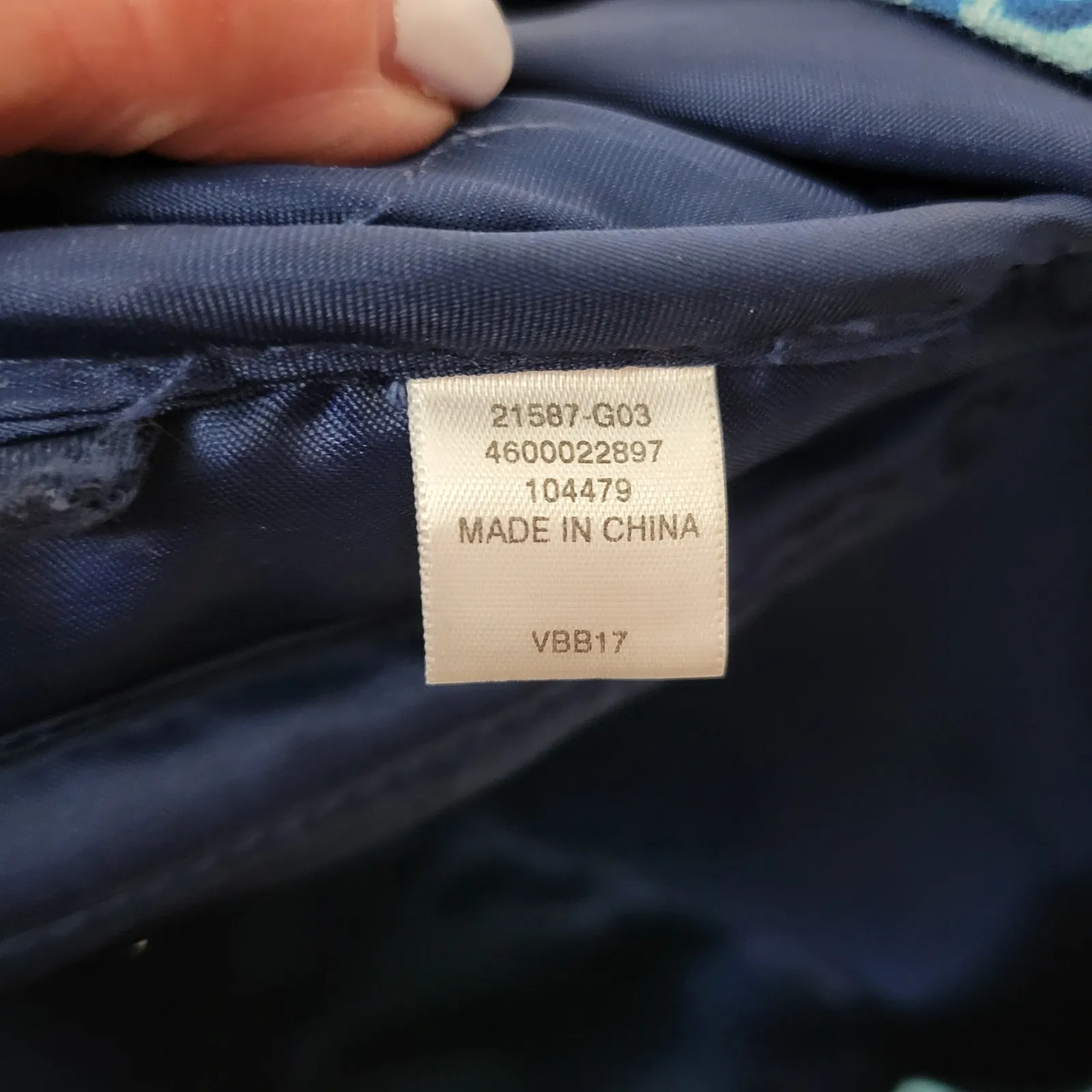 Vera Bradley Lighten Up Grand Cuban‎ Tiles Womens Backpack Blue Laptop Bag - Image 14