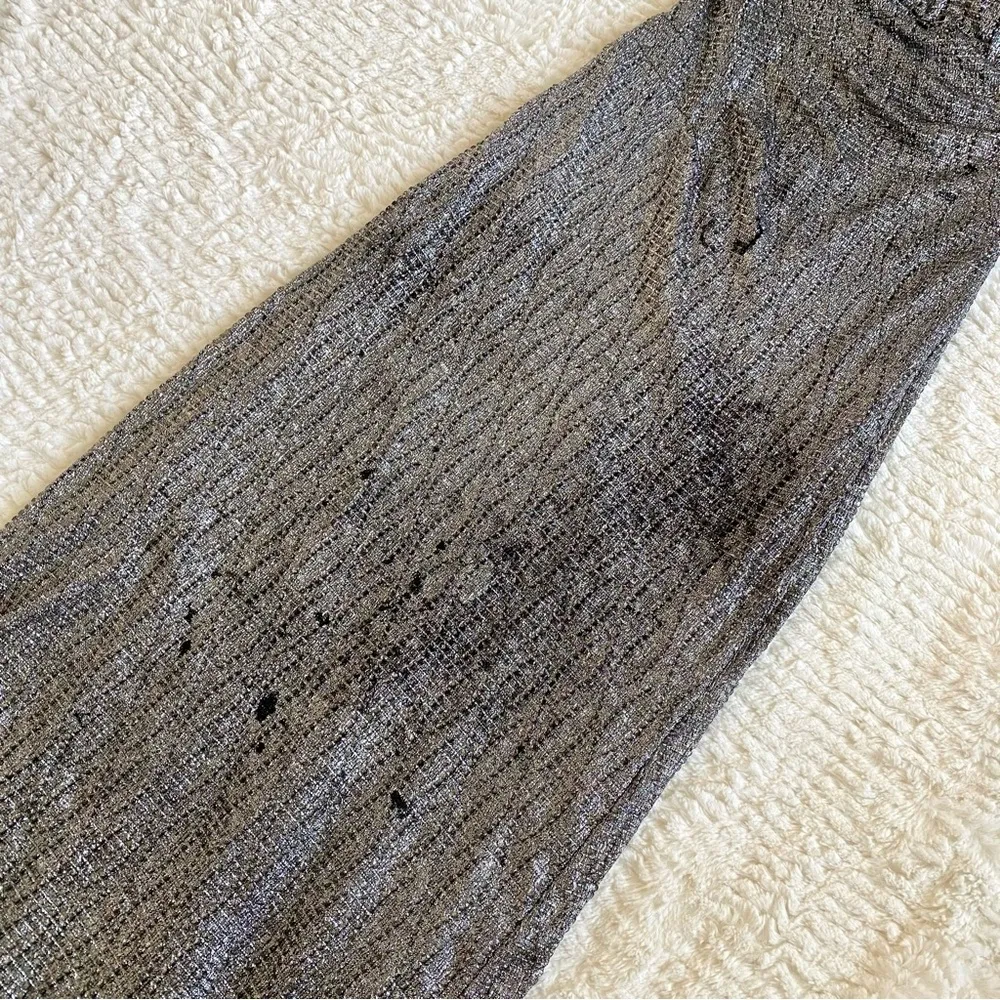 Cache Silver Metallic Beaded Embellished Evening Gown Maxi Dress 0 XS Y2K - Image 10