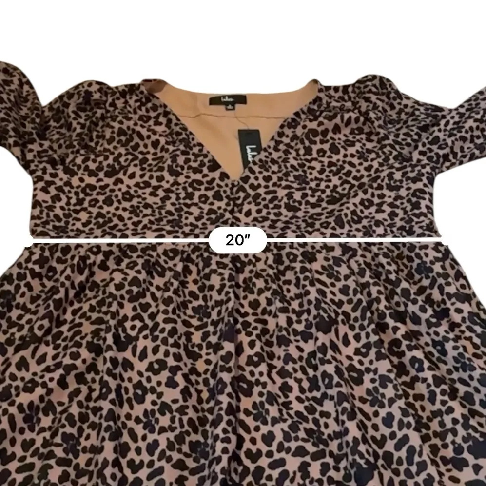 Lulus NWT Rock It Out Babydoll Dress Women’s Size Large Leopard‎ Print - Image 14