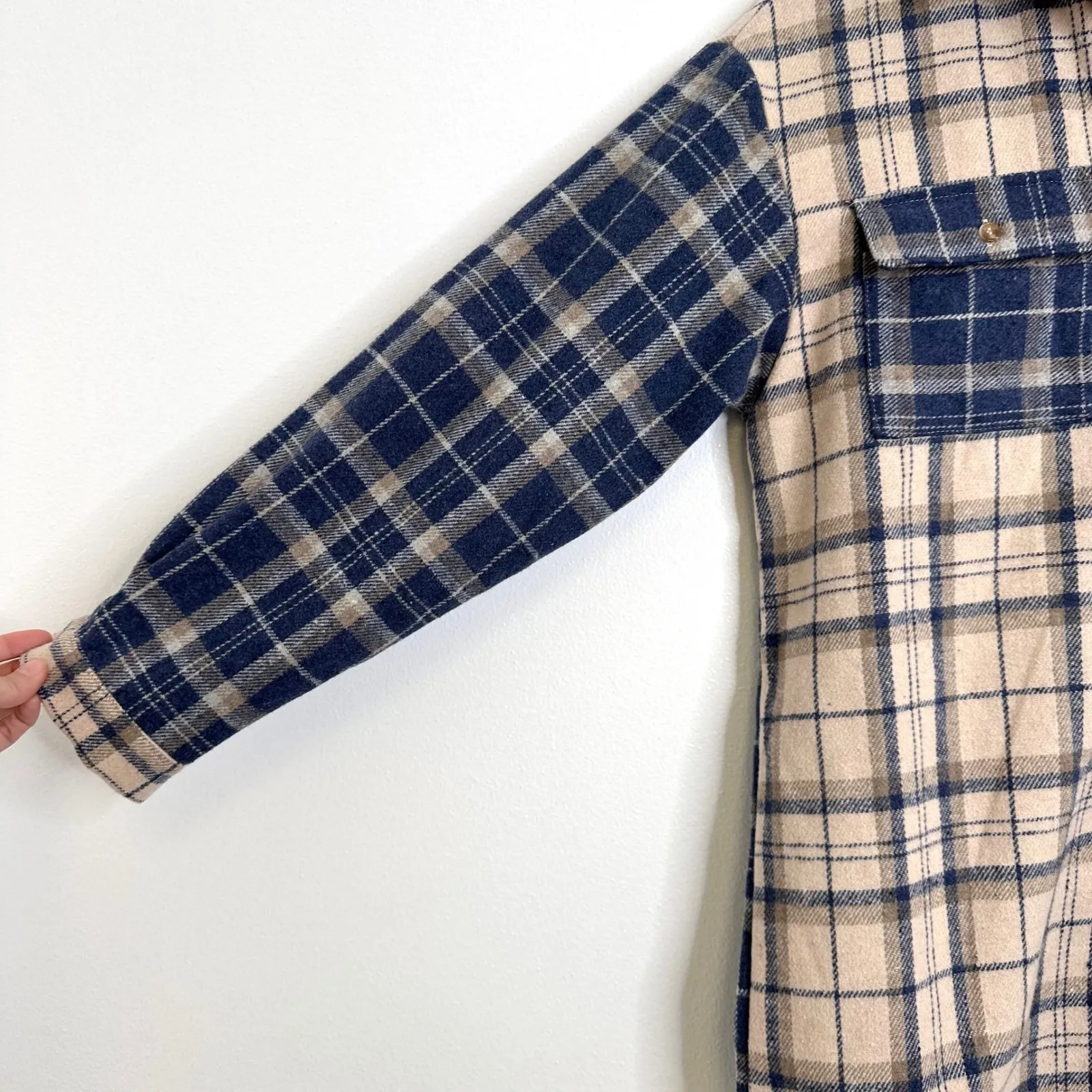 Princess‎ Polly Unity Check Flannel Shirt Blue Size 2 - Image 3