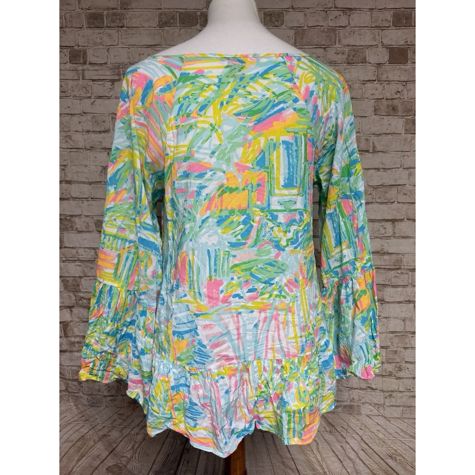 Lilly Pulitzer Linzy Tassel Top Women’s Size M Sea Salt And Sun Colorful Knit - Image 6