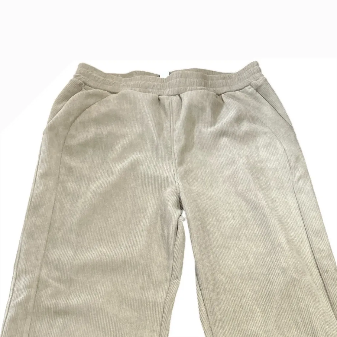 Halara Corduroy Wide Leg Pants Beige Lounge Comfort Size‎ M - Image 2