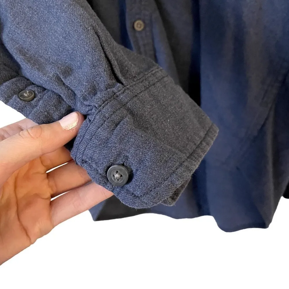 Faded Glory blue button down long sleeved top classic comfort oversized cotton - Image 3