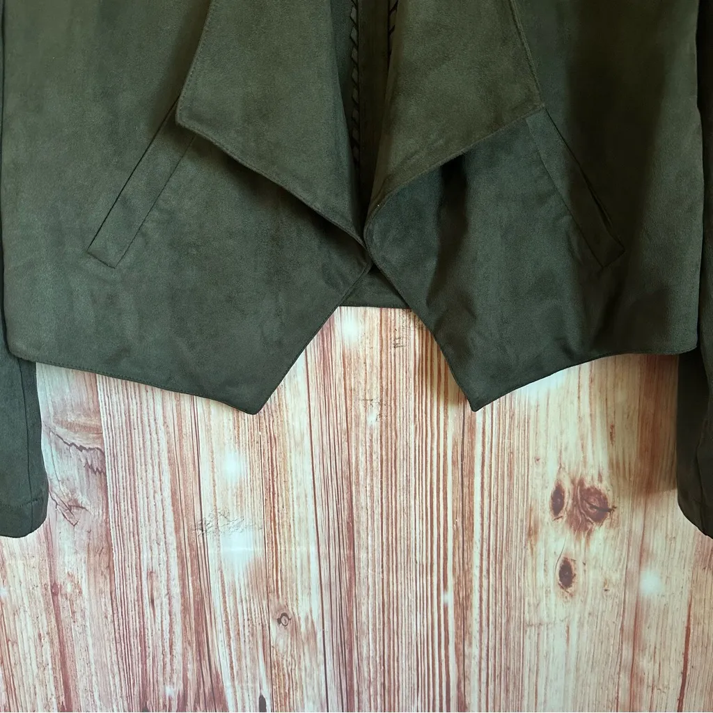 Bob Timberlake Gray Faux Suede Drapey Jacket - Image 5