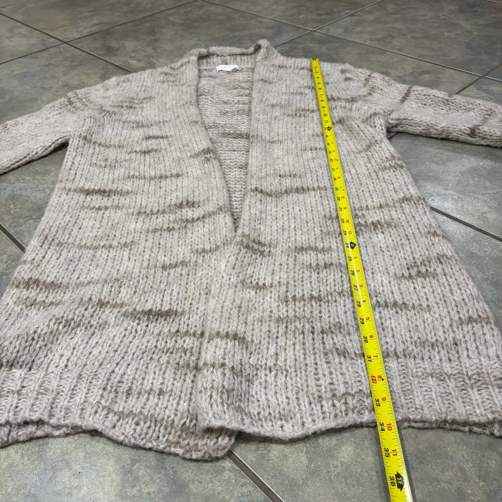 PAOLA MANFREDI ITALY Cardigan Sweater Sz M Taupe Mohair Wool Blend Knit Luxury Gray Size M - Image 9