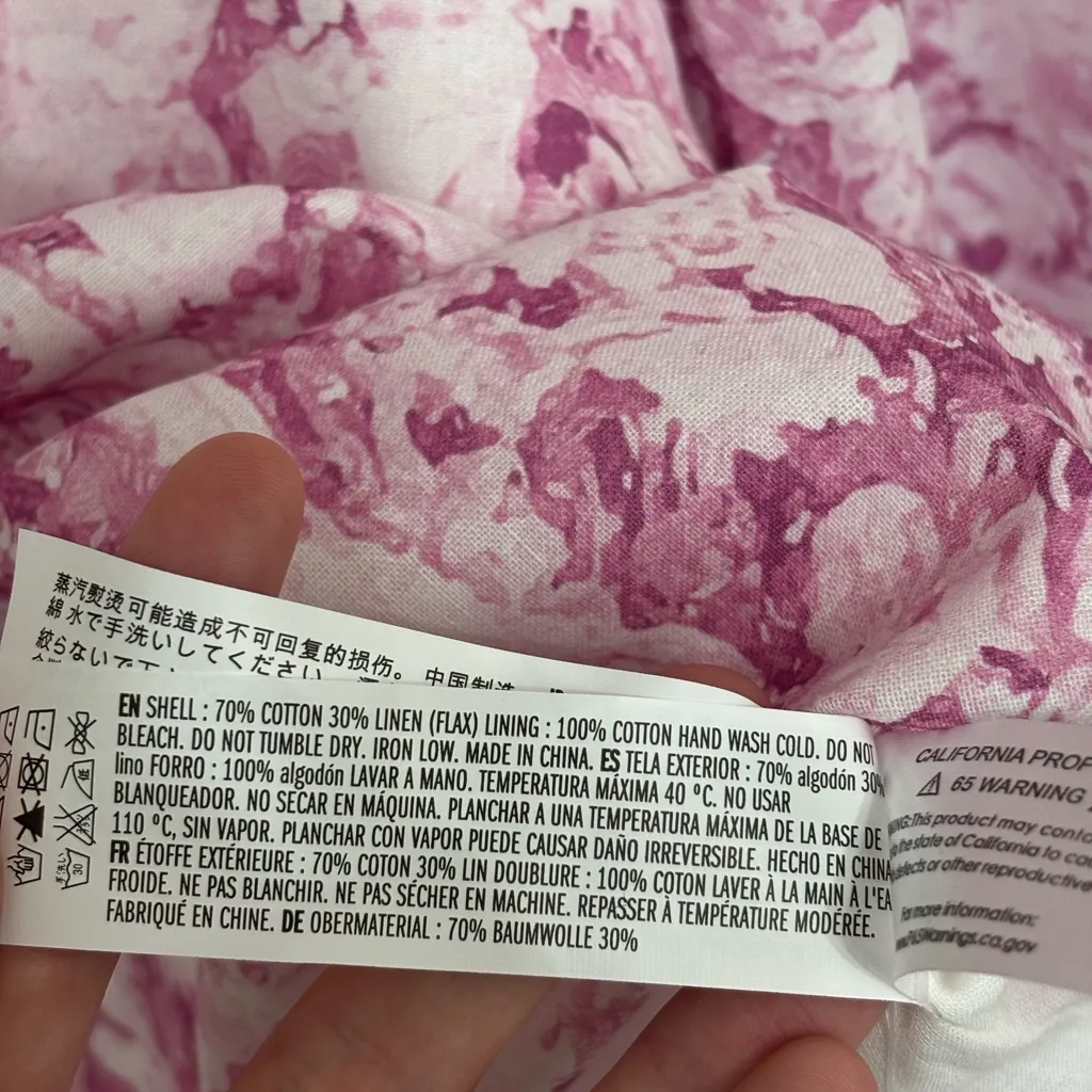 NWT Tuckernuck Hyacinth House Pink Abstract Floral Maisie Tie Blouse - Image 8