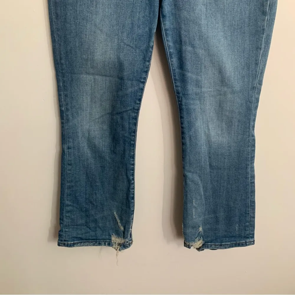 Petite Cali Demi Boot Button Fly Distressed Hem Jeans Size 25P - Image 6