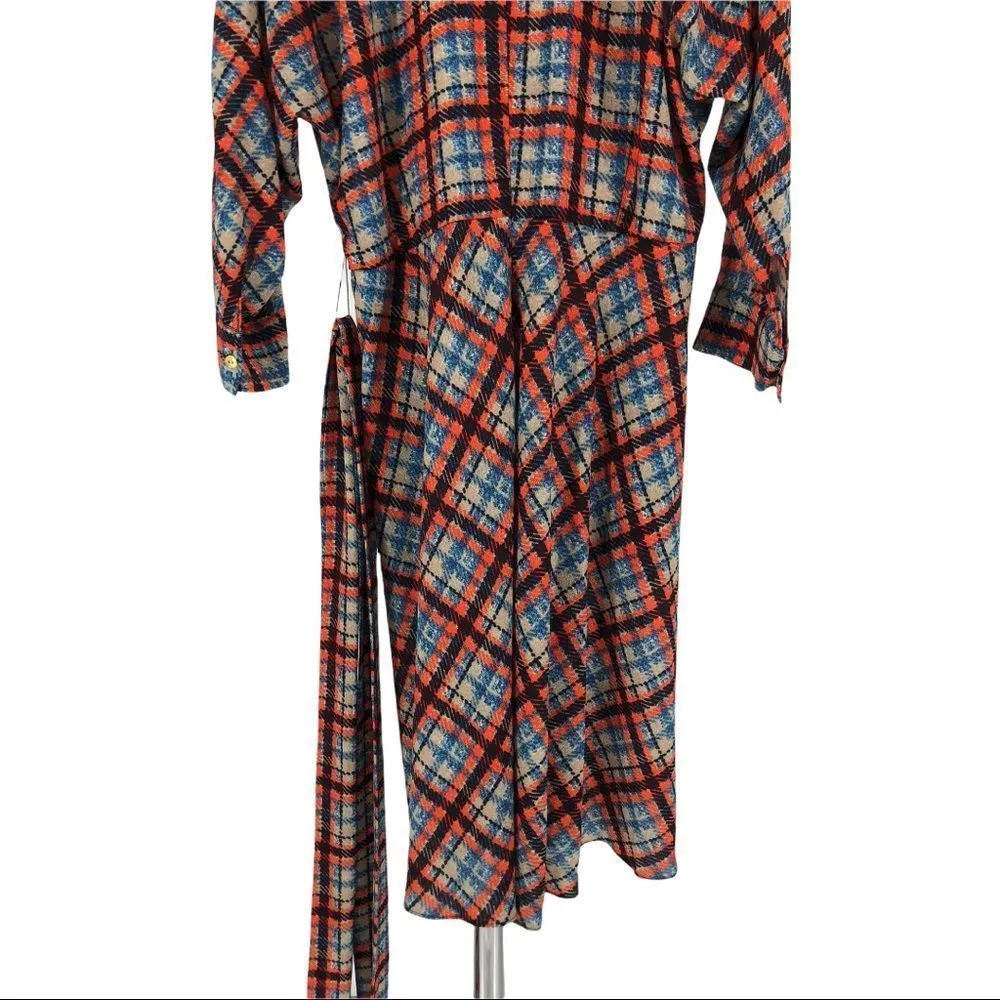 Eliza J Plaid Faux Wrap Belted Midi Shirtdress - Image 8