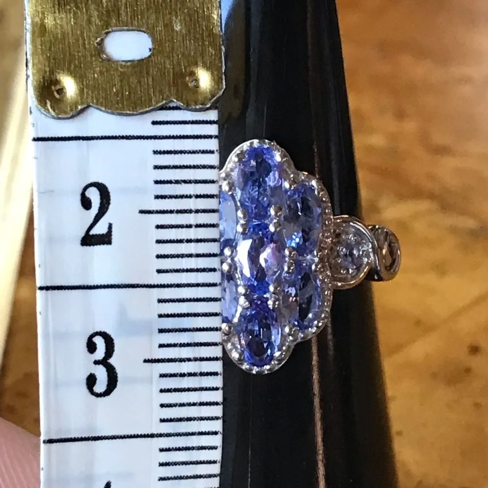 Natural Tanzanite Sterling Silver Ring Size 6 Purple - Image 6