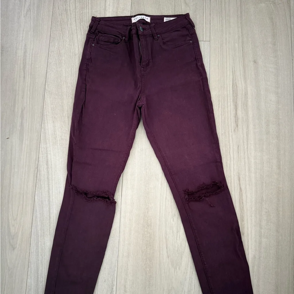 Bullhead Women's Burgundy Jeans Purple Size 28 - Image 2