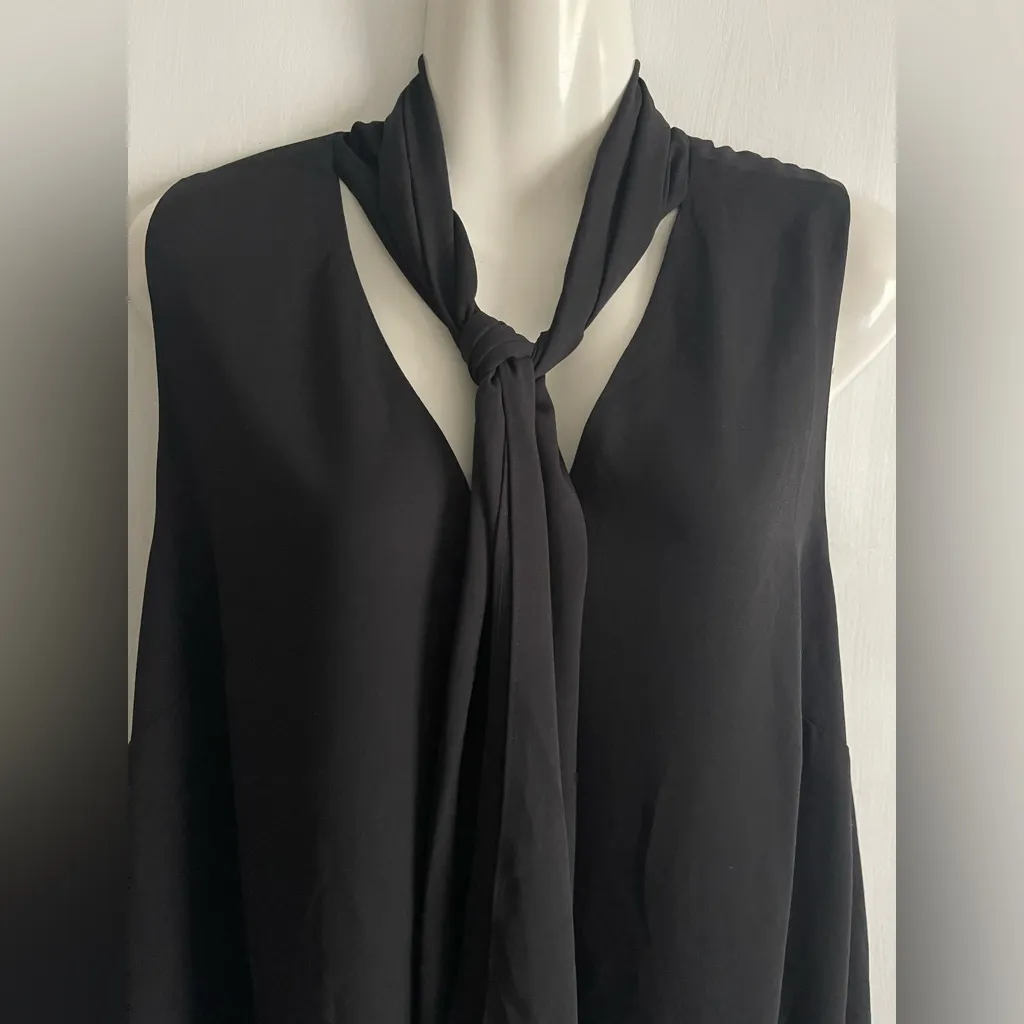 Christian Siriano Black Tie-Neck Blouse - Image 2