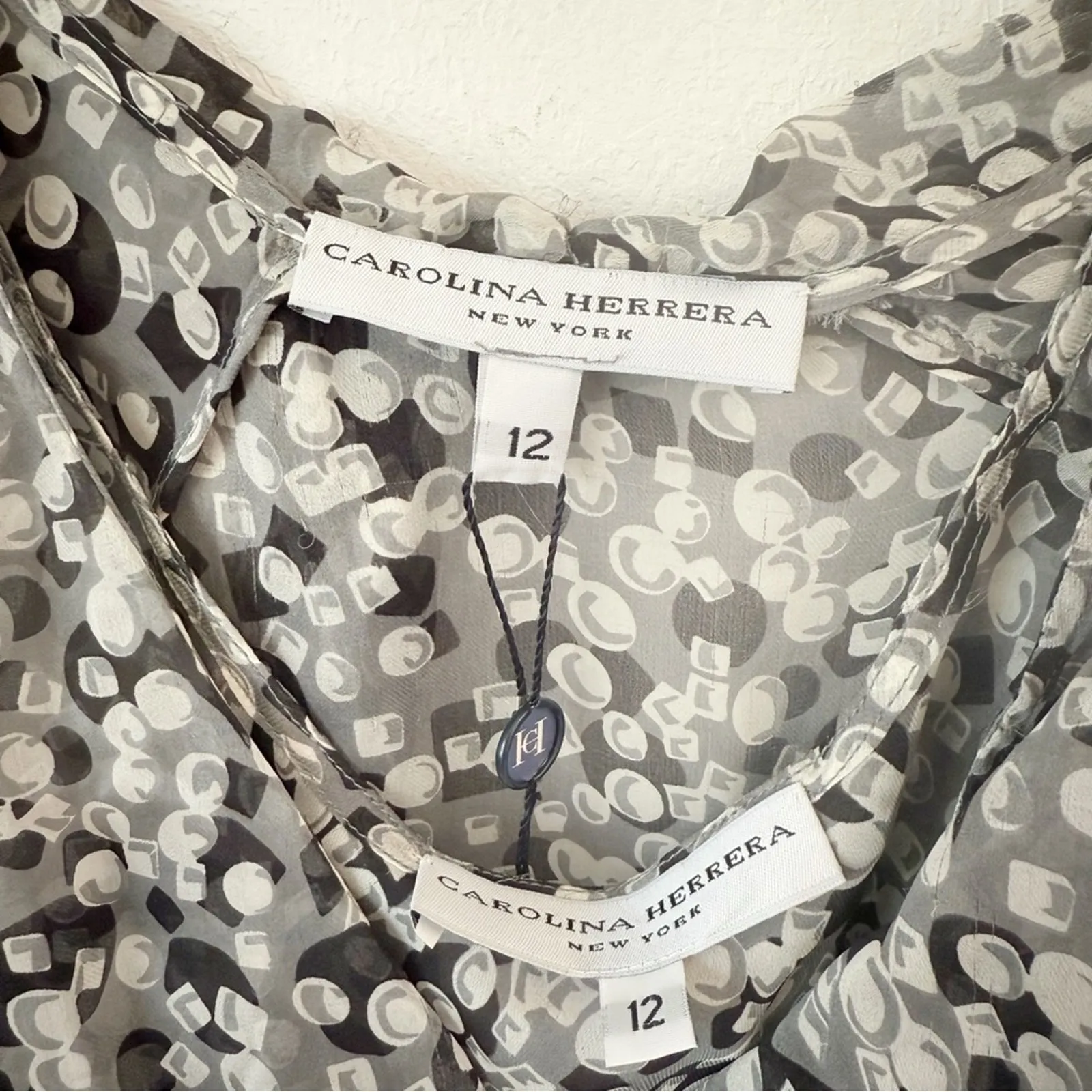 NWT Carolina Herrera Silk Print Tank & Blouse Sz 12 - Image 3