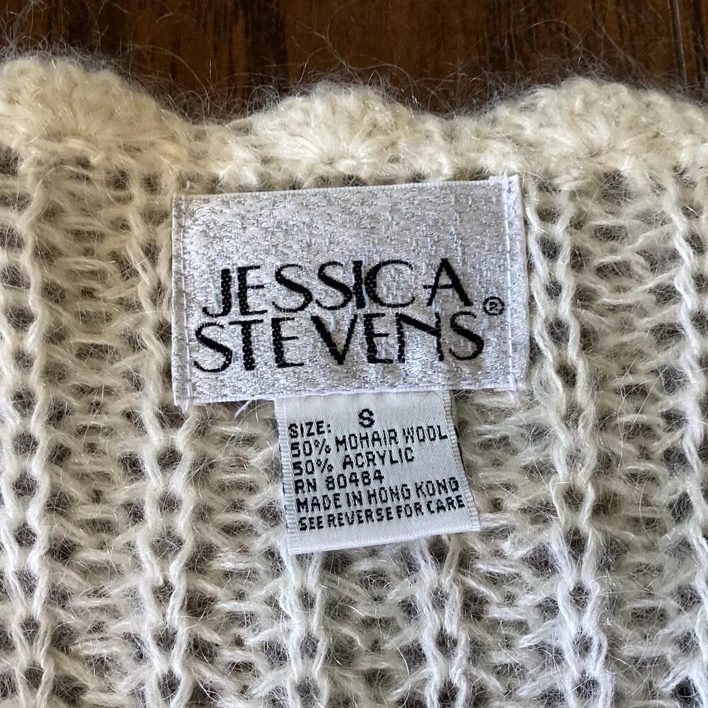 Jessica Stevens Mohair Wool Blend Sweater White - Image 4