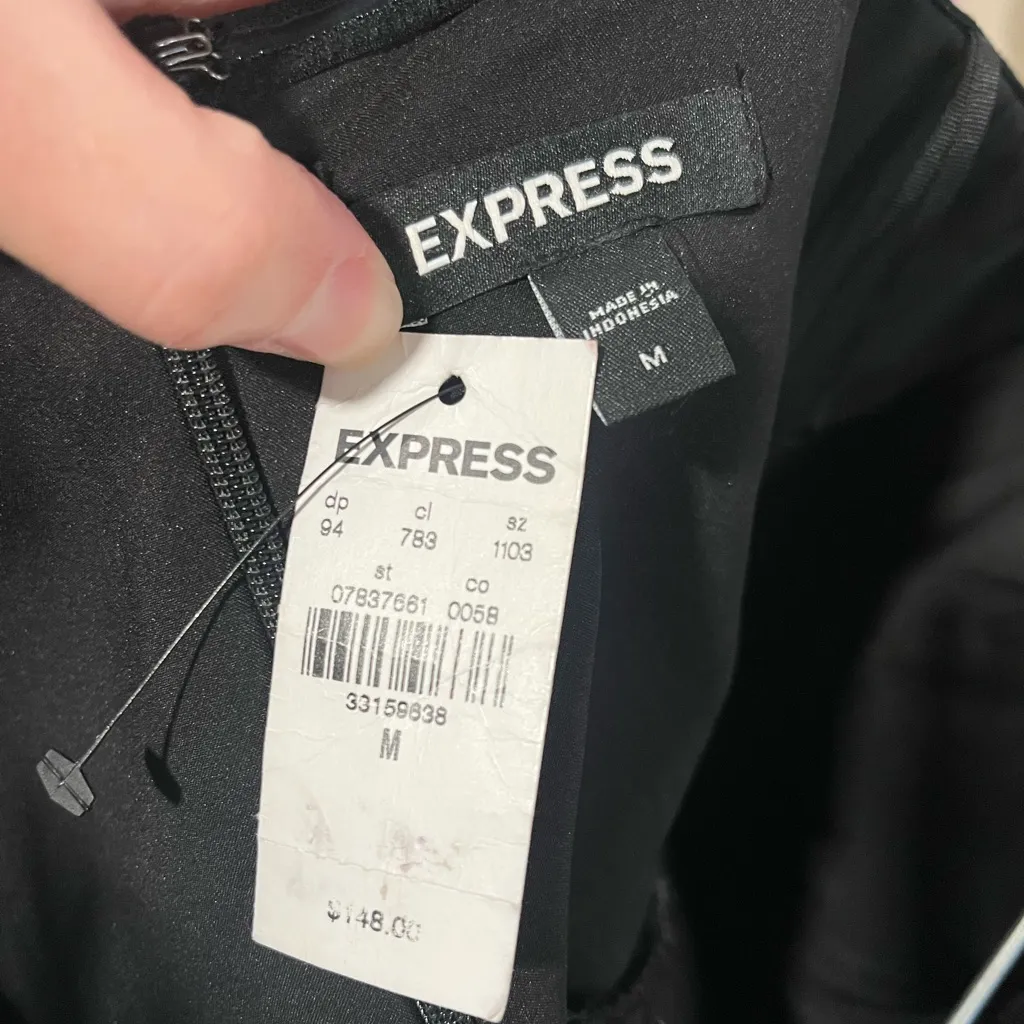 Express Velvet Sweetheart Neckline Strapless Midi Sheath Dress Size Medium - Image 4