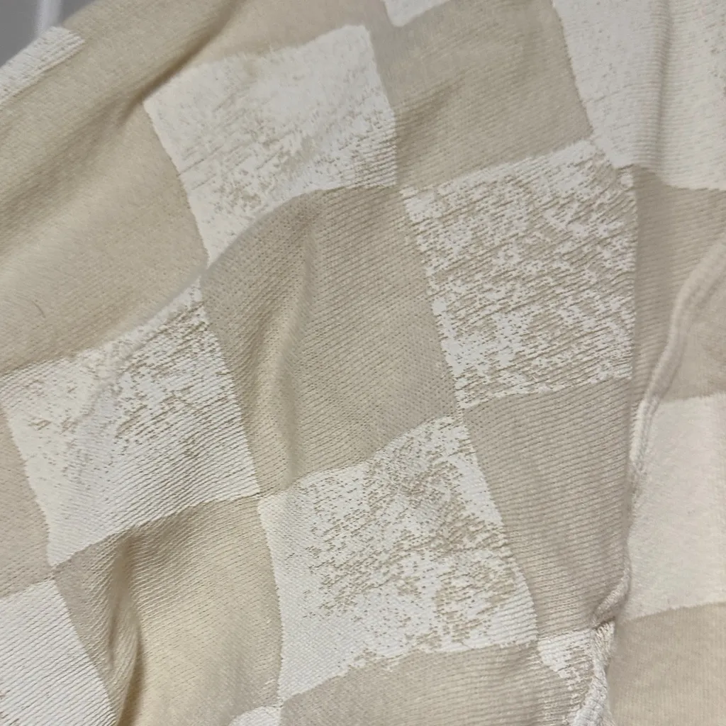 THE GREAT. Beige Checkered Crewneck Sweater Size 0 - Image 5