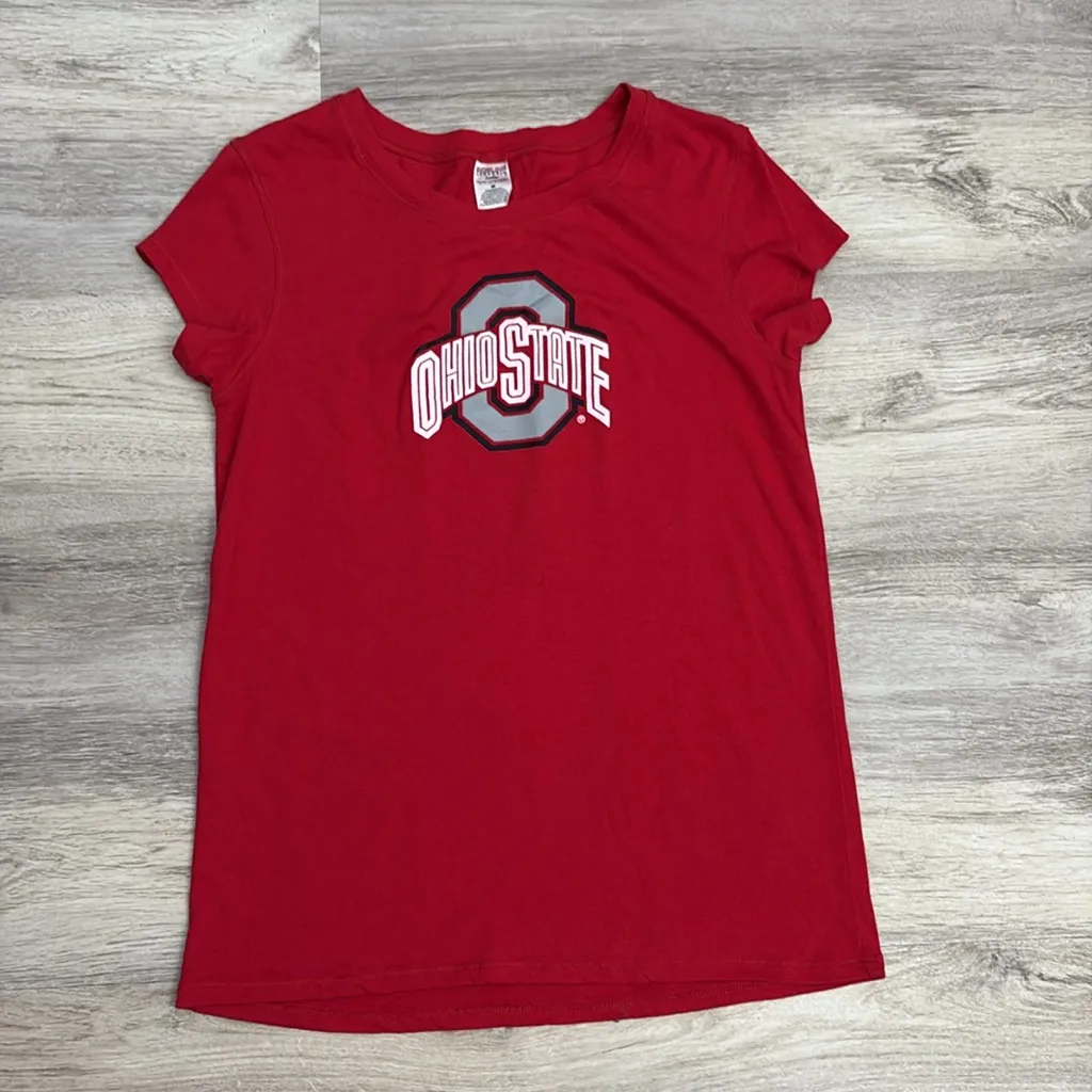 Sideline Apparel Red Ohio State, OSU Logo Women's Short Sleeve T-Shirt Size M - Image 2