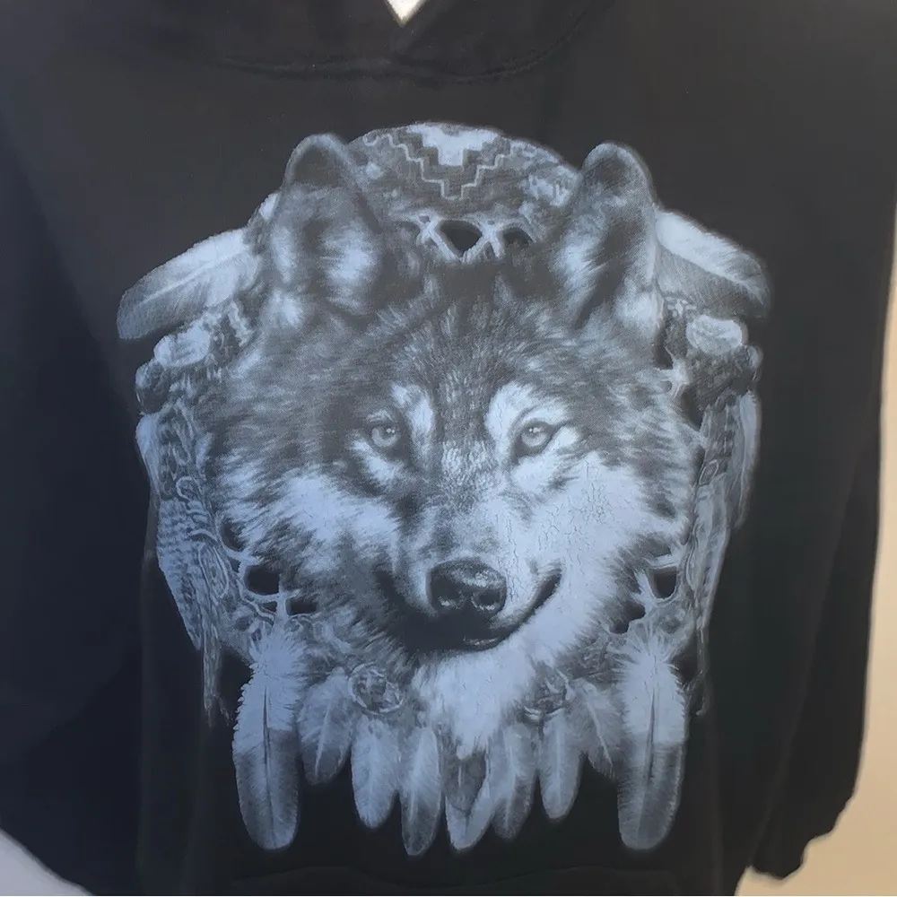 Pacific & Co black Indian wolf The perfect hoodie pullover sweatshirt - Image 2