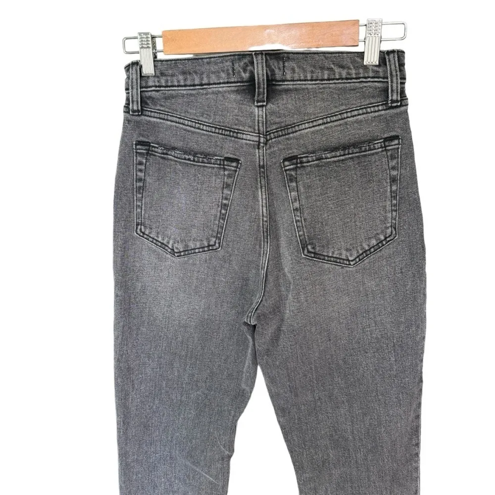 Abercrombie - Curve Love The Ankle Straight Ultra High Rise Raw Hem Jeans Sz 4S - Image 5