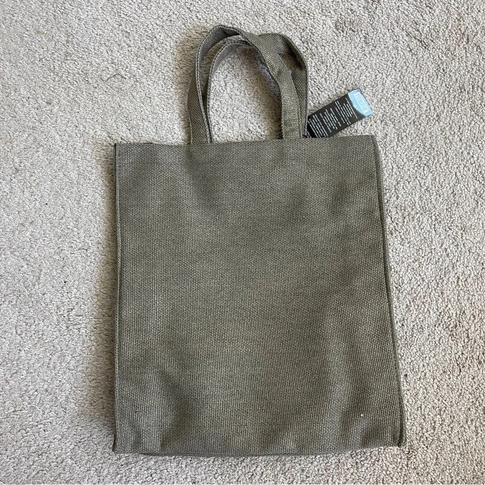 NWT MARC JACOBS DAISY KHAKI GREEN GOLD BURLAP SHOPPER BAG COTTON TOTE - Image 2