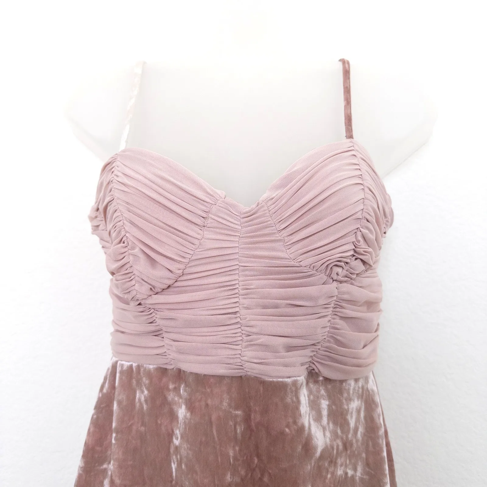 Y2K ASOS Womens Babydoll Dress Size‎ 6 Pink Velvet Fairy Romantic Coquette Hoco - Image 2