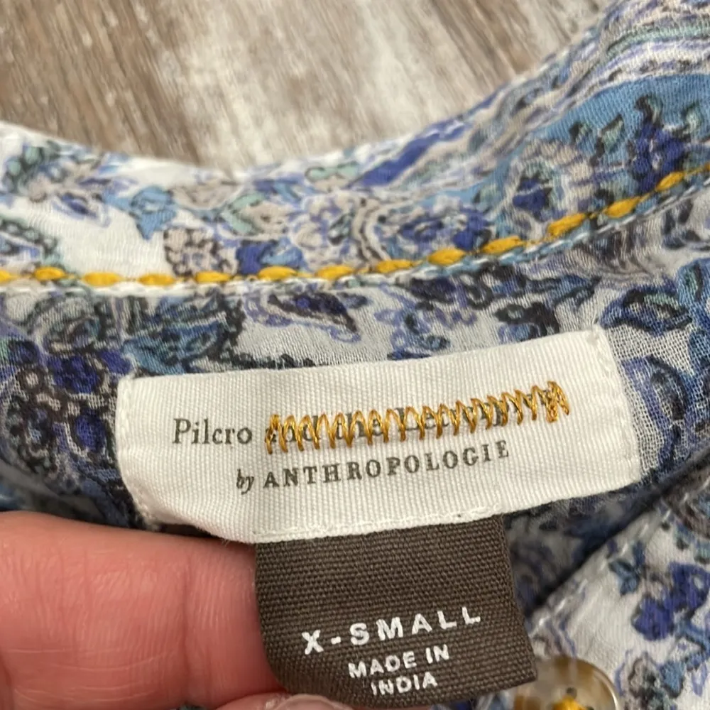 ANTHROPOLOGIE Pilcro The Tavi Buttondown Blouse XS - Image 8