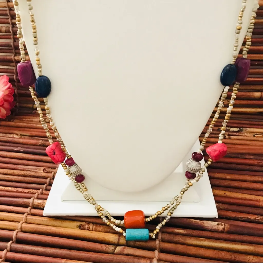 Chico’s Two Strand Beaded Long Necklace NWT - Image 3